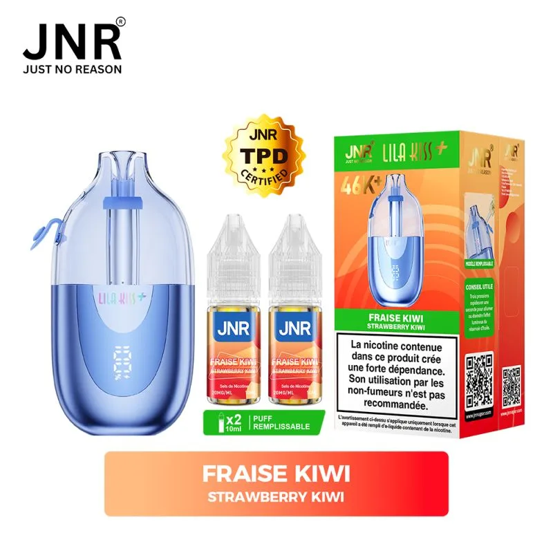 Puff JNR Lila Kiss 46K – Strawberry Kiwi (Fraise Kiwi) eliquide-pas-cher.fr Puff JNR Lila Kiss 46K – Strawberry Kiwi (Fraise Kiwi)