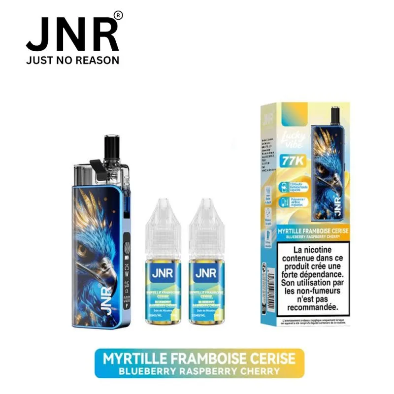 Puff JNR Lucky Vibes 77K – Blueberry Raspberry Cherry (Myrtille Framboise Cerise) eliquide-pas-cher.fr Puff JNR Lucky Vibes 77K – Blueberry Raspberry Cherry (Myrtille Framboise Cerise)