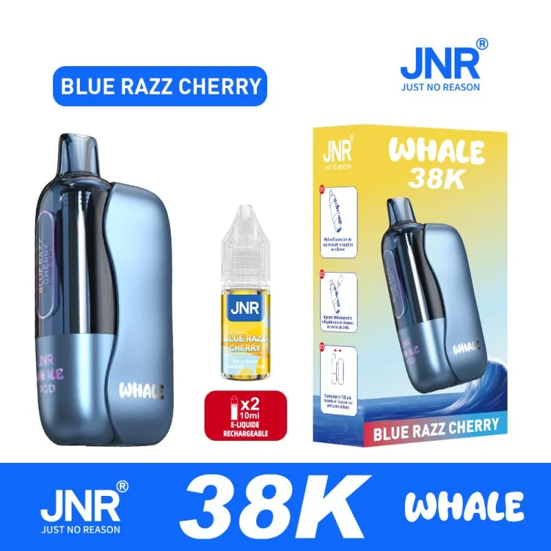 Puff JNR Whale 38K – Blue Razz Cherry (Framboise Bleue Cerise) eliquide-pas-cher.fr Puff JNR Whale 38K – Blue Razz Cherry (Framboise Bleue Cerise)