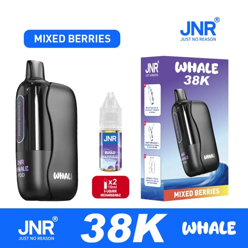 Puff JNR Whale 38K – Mixed Berries (Baies Mélangées) eliquide-pas-cher.fr Puff JNR Whale 38K – Mixed Berries (Baies Mélangées)
