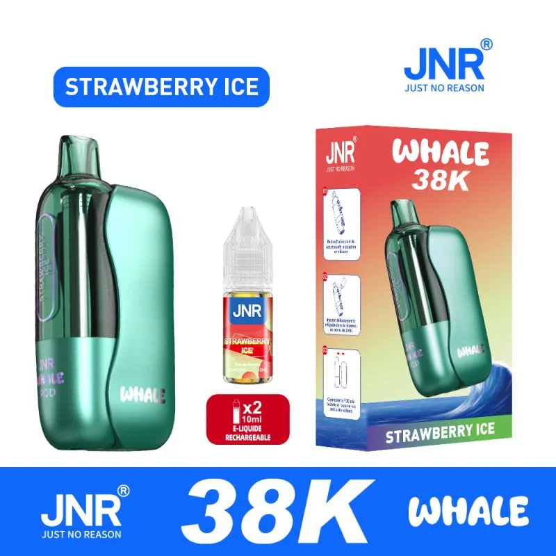 Puff JNR Whale 38K – Strawberry Ice (Fraise Glacée) eliquide-pas-cher.fr Puff JNR Whale 38K – Strawberry Ice (Fraise Glacée)